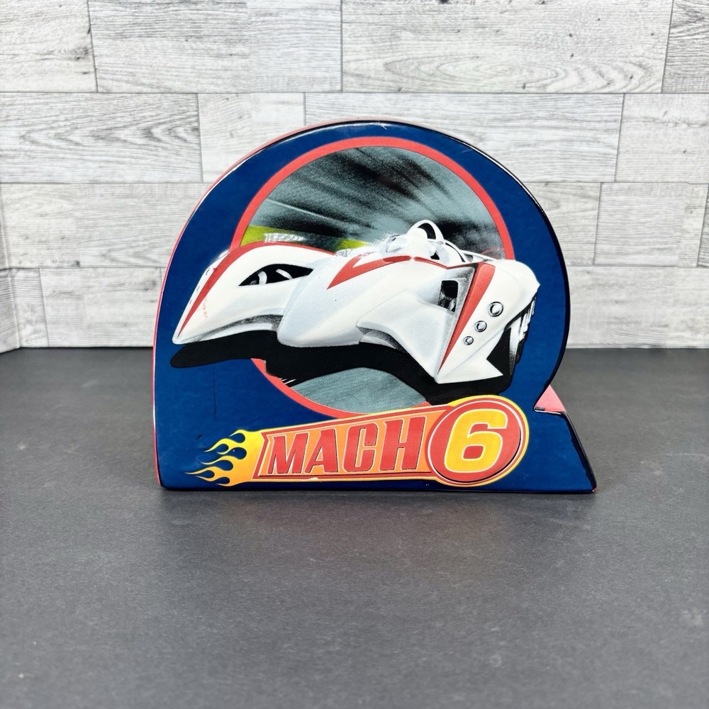 SPEED RACER MOVIE 2008 MACH 6CERAMIC‎ COIN Piggy BANK Red Blue White